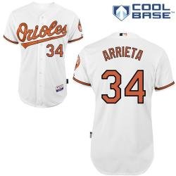 MLB Baltimore Orioles 34# Arrieta white cool base jersey MLB Baltimore Orioles 34# Arrieta white cool base jersey