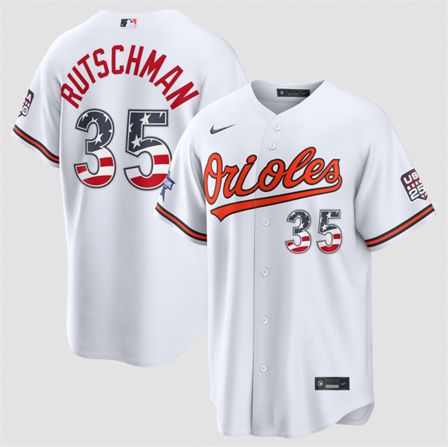 Men's Baltimore Orioles #35 Adley Rutschman White 2026 All-Star Edition Stars & Stripes Stadium Pick-A-Player Stitched Baseball Jersey Men's Baltimore Orioles #35 Adley Rutschman White 2026 All-Star Edition Stars & Stripes Stadium Pick-A-Player Stitched Baseball Jersey