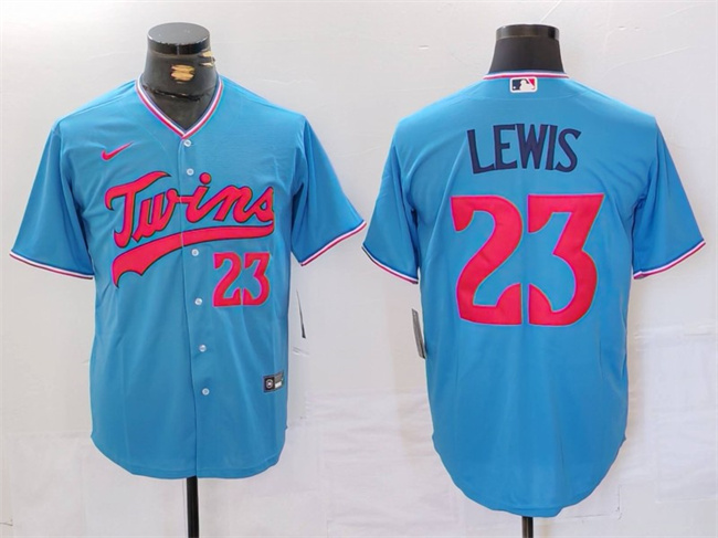 Men's Minnesota Twins #23 Royce Lewis Blue Cool Base Stitched Jersey Men's Minnesota Twins #23 Royce Lewis Blue Cool Base Stitched Jersey