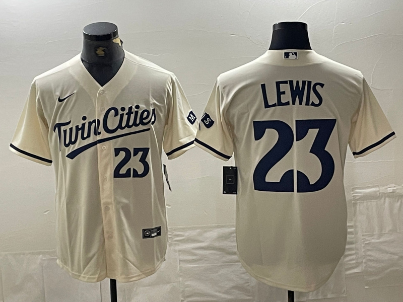Twins 23 Lewis Cream Nike Cool Base Men Jersey Twins 23 Lewis Cream Nike Cool Base Men Jersey