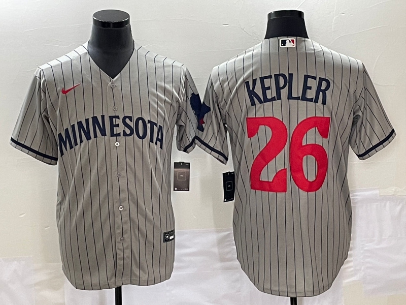Men's Minnesota Twins #26 Max Kepler Gray Cool Base Stitched Baseball Jersey Men's Minnesota Twins #26 Max Kepler Gray Cool Base Stitched Baseball Jersey