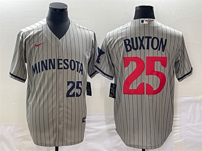 Men's Minnesota Twins #25 Byron Buxton Grey Cool Base Stitched Jersey Men's Minnesota Twins #25 Byron Buxton Grey Cool Base Stitched Jersey