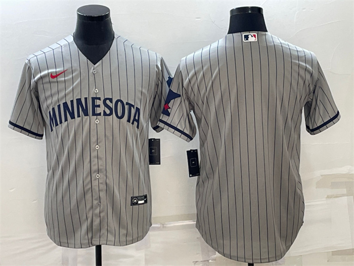 Men's Minnesota Twins Blank 2023 Grey Home Team Cool Base Stitched Jersey Men's Minnesota Twins Blank 2023 Grey Home Team Cool Base Stitched Jersey