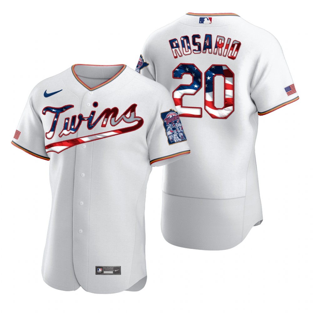 Minnesota Twins #20 Eddie Rosario Men's Nike White Fluttering USA Flag Limited Edition Authentic MLB Jersey Minnesota Twins #20 Eddie Rosario Men's Nike White Fluttering USA Flag Limited Edition Authentic MLB Jersey