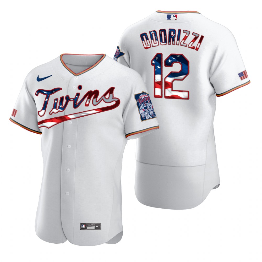 Minnesota Twins #12 Jake Odorizzi Men's Nike White Fluttering USA Flag Limited Edition Authentic MLB Jersey Minnesota Twins #12 Jake Odorizzi Men's Nike White Fluttering USA Flag Limited Edition Authentic MLB Jersey