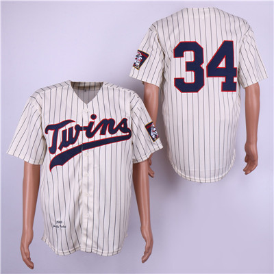 Twins #34 Kirby Puckett Cream 1969 Throwback Jersey Twins #34 Kirby Puckett Cream 1969 Throwback Jersey