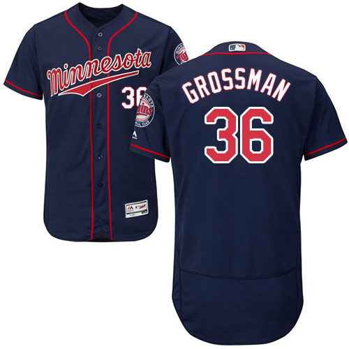 Twins #36 Robbie Grossman Navy Blue Flexbase Authentic Collection Stitched Baseball Jersey Twins #36 Robbie Grossman Navy Blue Flexbase Authentic Collection Stitched Baseball Jersey