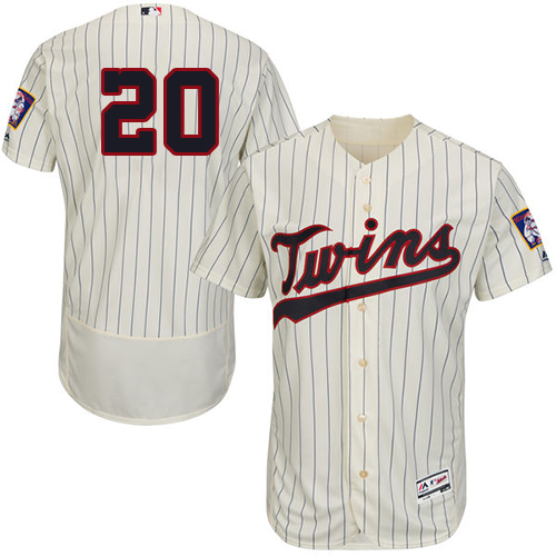 Twins #20 Eddie Rosario Cream Strip Flexbase Authentic Collection Stitched Baseball Jersey Twins #20 Eddie Rosario Cream Strip Flexbase Authentic Collection Stitched Baseball Jersey