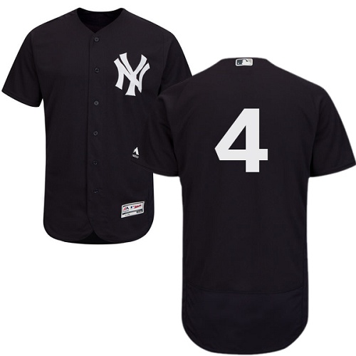 Yankees #4 Lou Gehrig Navy Blue Flexbase Authentic Collection Stitched MLB Jersey Yankees #4 Lou Gehrig Navy Blue Flexbase Authentic Collection Stitched MLB Jersey