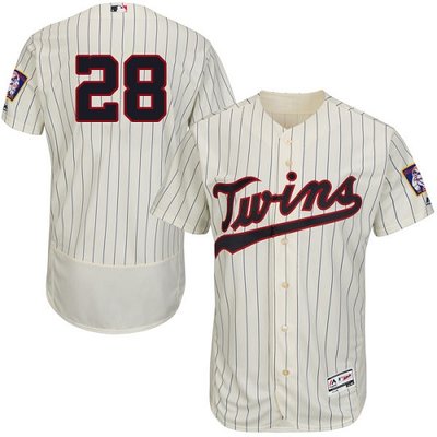 Twins #28 Bert Blyleven Cream Strip Flexbase Authentic Collection Stitched MLB Jersey Twins #28 Bert Blyleven Cream Strip Flexbase Authentic Collection Stitched MLB Jersey