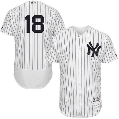 Yankees #18 Didi Gregorius White Strip Flexbase Authentic Collection Stitched MLB Jersey Yankees #18 Didi Gregorius White Strip Flexbase Authentic Collection Stitched MLB Jersey