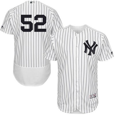 Yankees #52 C.C. Sabathia White Strip Flexbase Authentic Collection Stitched MLB Jersey Yankees #52 C.C. Sabathia White Strip Flexbase Authentic Collection Stitched MLB Jersey