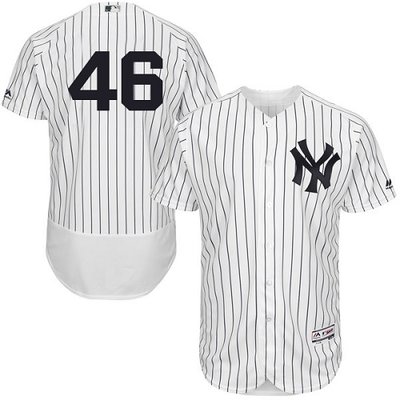 Yankees #46 Andy Pettitte White Strip Flexbase Authentic Collection Stitched MLB Jersey Yankees #46 Andy Pettitte White Strip Flexbase Authentic Collection Stitched MLB Jersey