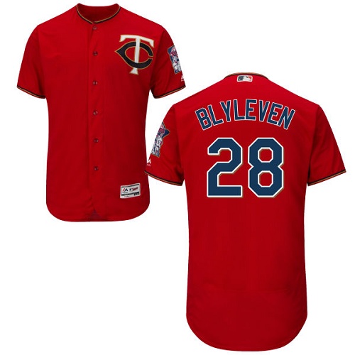 Twins #28 Bert Blyleven Red Flexbase Authentic Collection Stitched MLB Jersey Twins #28 Bert Blyleven Red Flexbase Authentic Collection Stitched MLB Jersey
