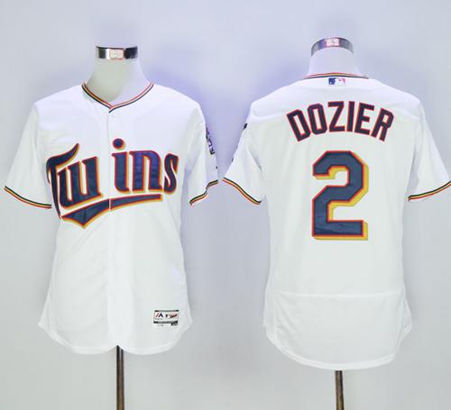 Twins #2 Brian Dozier White Flexbase Authentic Collection Stitched MLB Jersey Twins #2 Brian Dozier White Flexbase Authentic Collection Stitched MLB Jersey