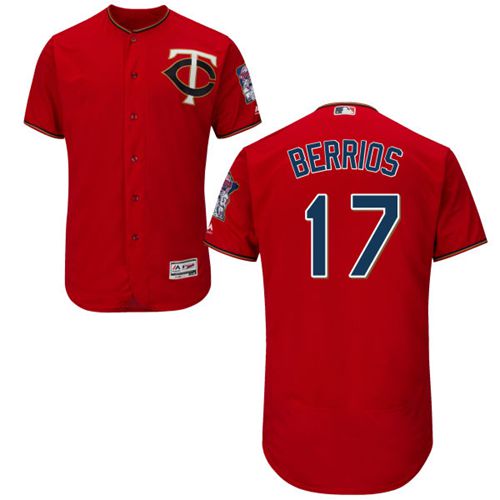 Twins #17 Jose Berrios Red Flexbase Authentic Collection Stitched MLB Jersey Twins #17 Jose Berrios Red Flexbase Authentic Collection Stitched MLB Jersey