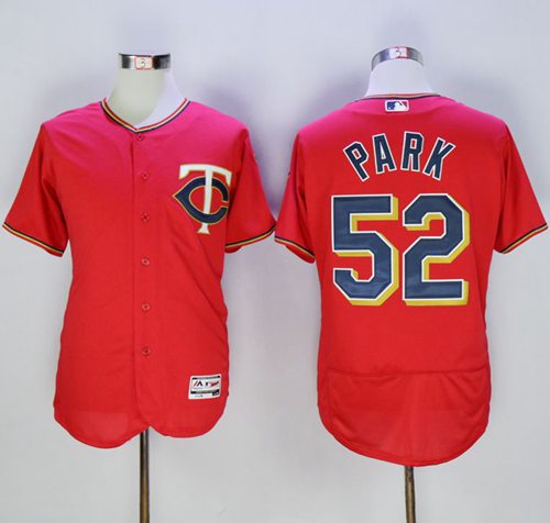 Twins #52 Byung-Ho Park Red Flexbase Authentic Collection Stitched MLB Jersey Twins #52 Byung-Ho Park Red Flexbase Authentic Collection Stitched MLB Jersey