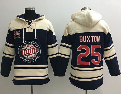 Twins #25 Byron Buxton Navy Blue Sawyer Hooded Sweatshirt MLB Hoodie Twins #25 Byron Buxton Navy Blue Sawyer Hooded Sweatshirt MLB Hoodie