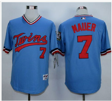 Minnesota Twins #7 Joe Mauer Light Blue 1984 Turn Back The Clock Stitched MLB Jersey Minnesota Twins #7 Joe Mauer Light Blue 1984 Turn Back The Clock Stitched MLB Jersey
