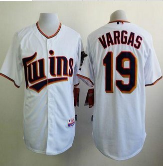 Minesota Twins #19 Kennys Vargas White Home Cool Base Stitched Baseball Jersey Minesota Twins #19 Kennys Vargas White Home Cool Base Stitched Baseball Jersey