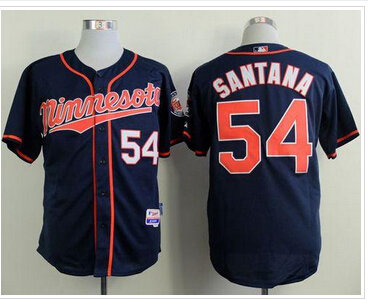 Minesota Twins #54 Ervin Santana Navy Blue Alternate Road Cool Base Stitched Baseball Jersey Minesota Twins #54 Ervin Santana Navy Blue Alternate Road Cool Base Stitched Baseball Jersey