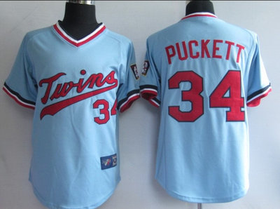 MLB Jerseys Minnesota Twins 34# puckett Baby Blue mitchellandness MLB Jerseys Minnesota Twins 34# puckett Baby Blue mitchellandness