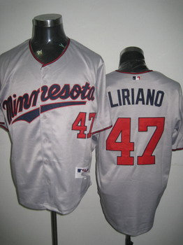 Minnesota twins 47 liriano grey(50th) jerseys Minnesota twins 47 liriano grey(50th) jerseys