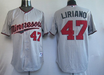 MLB Jerseys Minnesota Twins 47# Liriano Grey MLB Jerseys Minnesota Twins 47# Liriano Grey