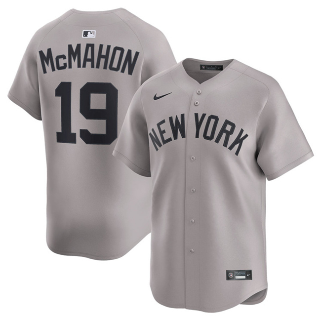 Men's New York Yankees #19 Ryan McMahon Grey 2025 Limited Stitched Baseball Jersey Men's New York Yankees #19 Ryan McMahon Grey 2025 Limited Stitched Baseball Jersey