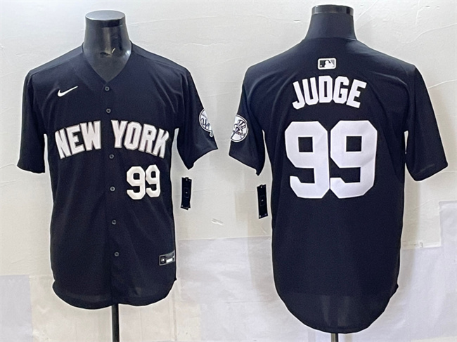 Men's New York Yankees #99 Aaron Judge Black Limited Stitched Baseball Jersey Men's New York Yankees #99 Aaron Judge Black Limited Stitched Baseball Jersey