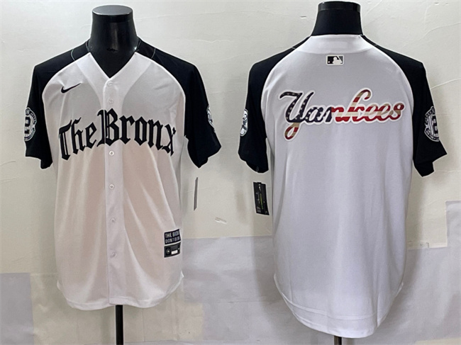 Men's New York Yankees Team Big Logo White Black 'Gothic Legacy Edition' Vapor Premier Limited Stitched Baseball Jersey 003 Men's New York Yankees Team Big Logo White Black 'Gothic Legacy Edition' Vapor Premier Limited Stitched Baseball Jersey 003