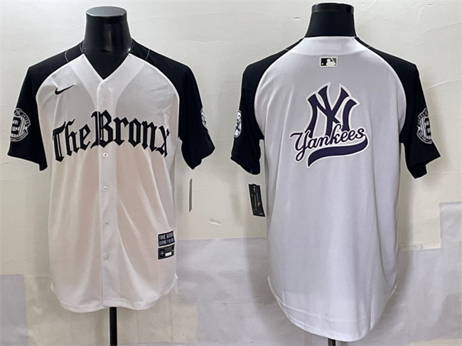 Men's New York Yankees Team Big Logo White Black 'Gothic Legacy Edition' Vapor Premier Limited Stitched Baseball Jersey 001 Men's New York Yankees Team Big Logo White Black 'Gothic Legacy Edition' Vapor Premier Limited Stitched Baseball Jersey 001