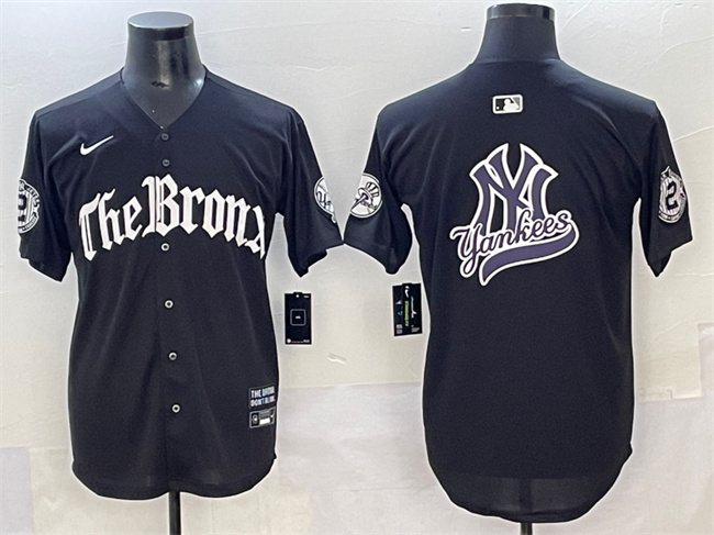 Men's New York Yankees Team Big Logo Black 'Gothic Legacy Edition' Vapor Premier Limited Stitched Baseball Jersey 004 Men's New York Yankees Team Big Logo Black 'Gothic Legacy Edition' Vapor Premier Limited Stitched Baseball Jersey 004
