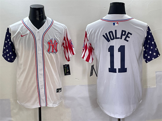 Men's New York Yankees #11 Anthony Volpe White American Style Limited Stitched Baseball Jersey Men's New York Yankees #11 Anthony Volpe White American Style Limited Stitched Baseball Jersey