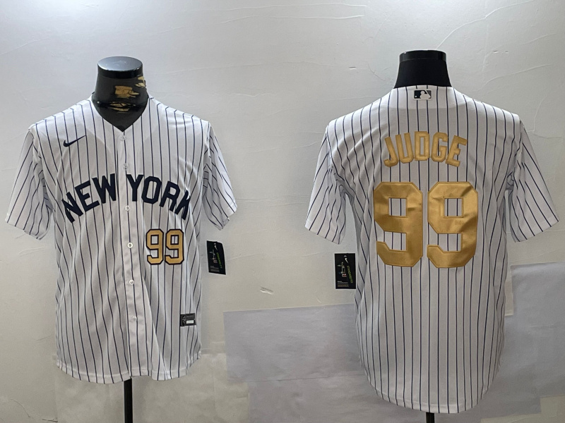 Men's New York Yankees #99 Aaron Judge White Pinstripe Fashion Cool Base Jerseys Men's New York Yankees #99 Aaron Judge White Pinstripe Fashion Cool Base Jerseys