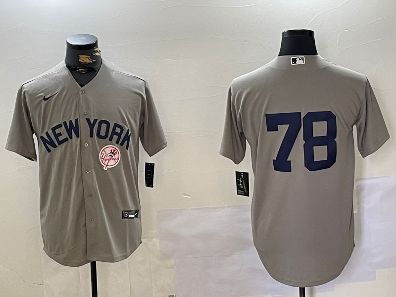 Men's New York Yankees #78 Kellin Deglan Grey Cool Base Stitched Baseball Jersey 3 Men's New York Yankees #78 Kellin Deglan Grey Cool Base Stitched Baseball Jersey 3
