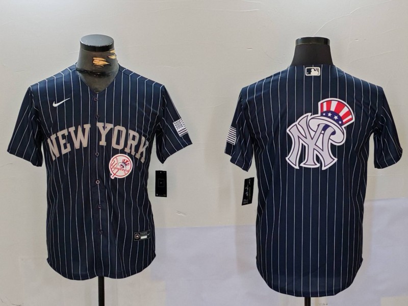 Men's New York Yankees Navy Team Big Logo Cool Base Stitched Baseball Jersey 001 Men's New York Yankees Navy Team Big Logo Cool Base Stitched Baseball Jersey 001