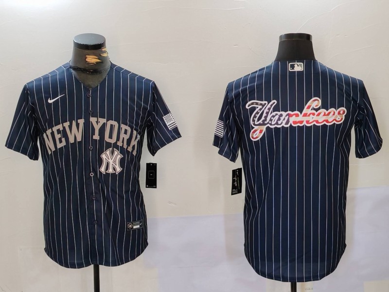 Men's New York Yankees Navy Team Big Logo Cool Base Stitched Baseball Jersey 13 Men's New York Yankees Navy Team Big Logo Cool Base Stitched Baseball Jersey 13