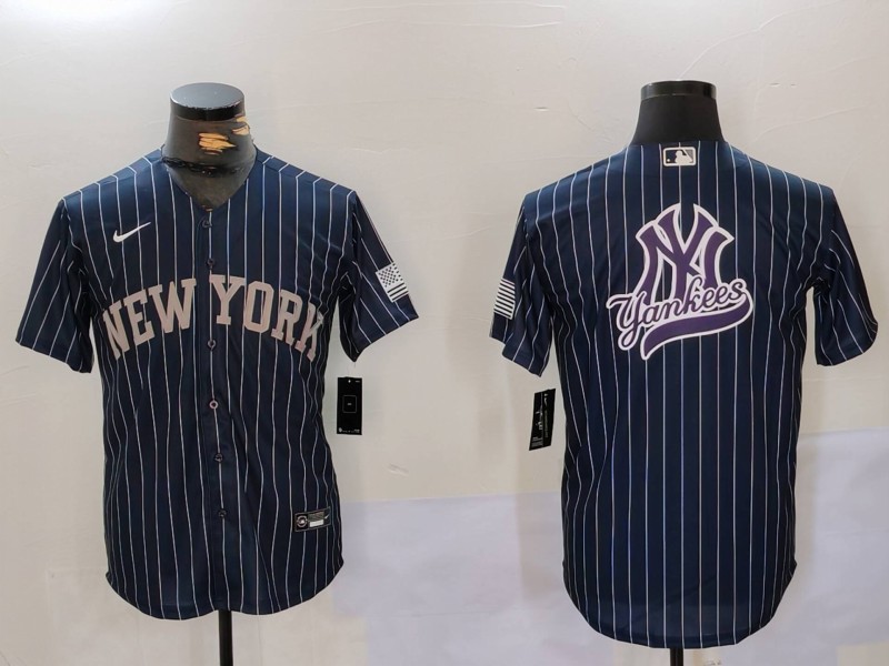 Men's New York Yankees Navy Team Big Logo Cool Base Stitched Baseball Jersey 11 Men's New York Yankees Navy Team Big Logo Cool Base Stitched Baseball Jersey 11
