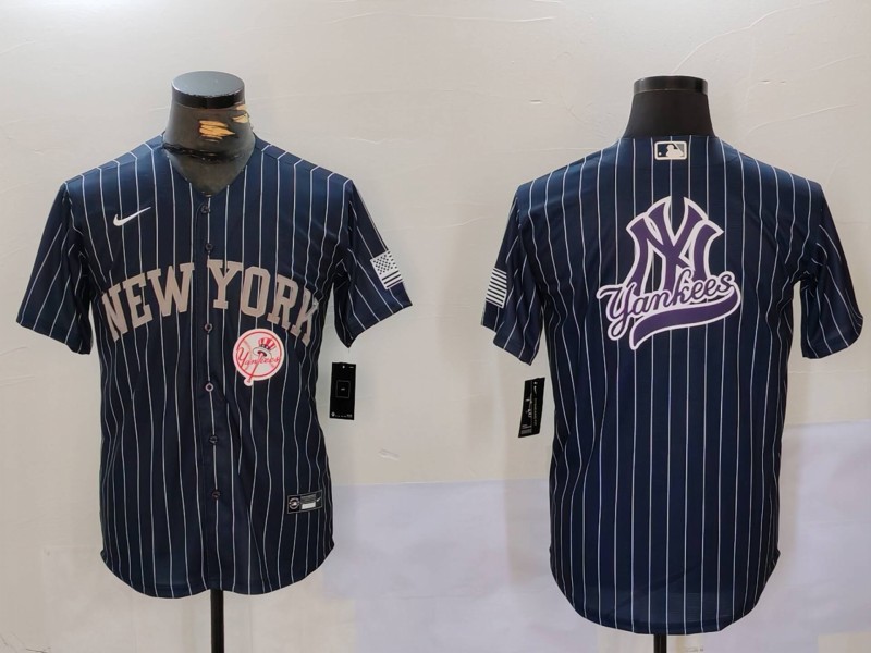 Men's New York Yankees Navy Team Big Logo Cool Base Stitched Baseball Jersey 6 Men's New York Yankees Navy Team Big Logo Cool Base Stitched Baseball Jersey 6