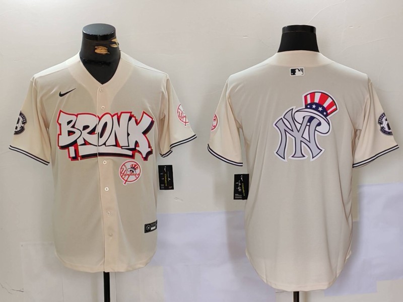 Men's New York Yankees Blank Cream The Bronx Graffiti V2 Vapor Limited Stitched Baseball Jersey 11 Men's New York Yankees Blank Cream The Bronx Graffiti V2 Vapor Limited Stitched Baseball Jersey 11