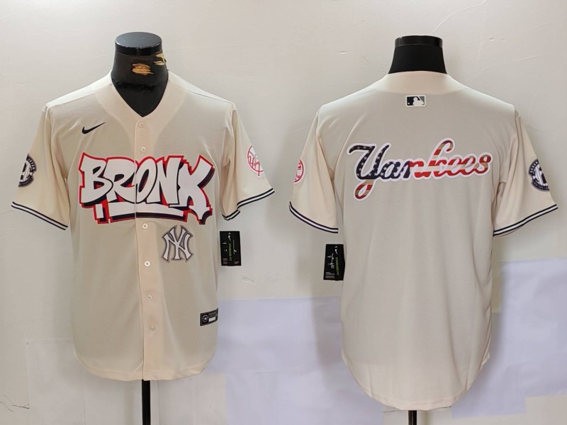 Men's New York Yankees Blank Cream The Bronx Graffiti V2 Vapor Limited Stitched Baseball Jersey 9 Men's New York Yankees Blank Cream The Bronx Graffiti V2 Vapor Limited Stitched Baseball Jersey 9