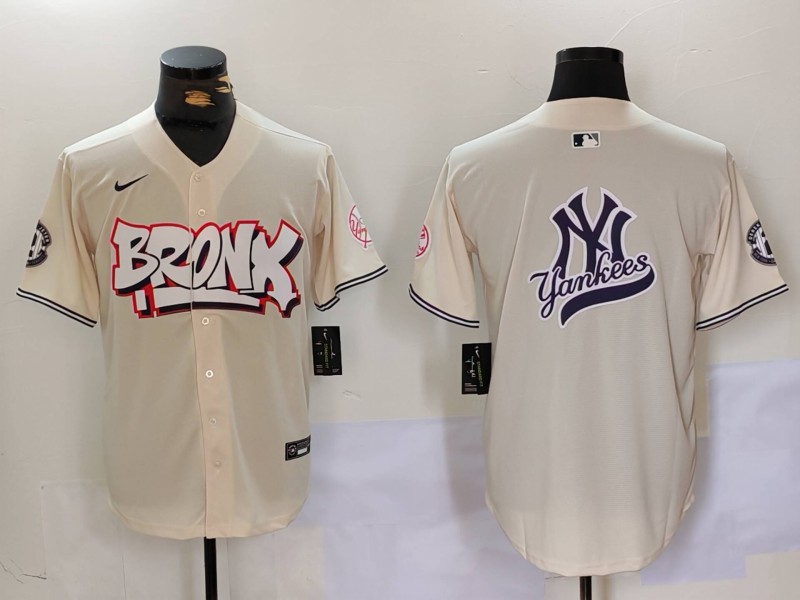 Men's New York Yankees Blank Cream The Bronx Graffiti V2 Vapor Limited Stitched Baseball Jersey 8 Men's New York Yankees Blank Cream The Bronx Graffiti V2 Vapor Limited Stitched Baseball Jersey 8