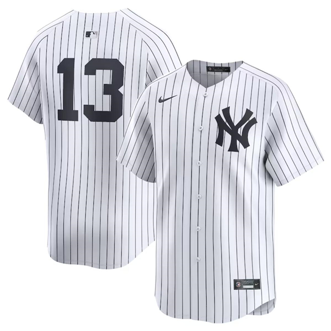 Men's New York Yankees #13 Jazz Chisholm Jr White 2024 Home Limited Stitched Baseball Jersey Men's New York Yankees #13 Jazz Chisholm Jr White 2024 Home Limited Stitched Baseball Jersey