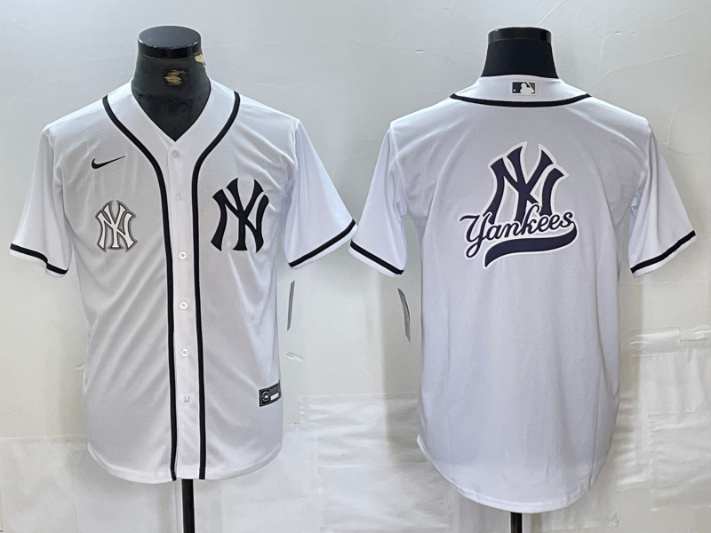 Men's New York Yankees White Team Big Logo Cool Base Stitched Baseball Jersey 41 Men's New York Yankees White Team Big Logo Cool Base Stitched Baseball Jersey 41