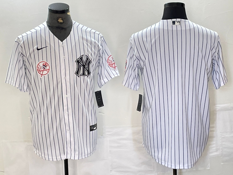 Men's New York Yankees White Team Big Logo Cool Base Stitched Baseball Jersey 18 Men's New York Yankees White Team Big Logo Cool Base Stitched Baseball Jersey 18