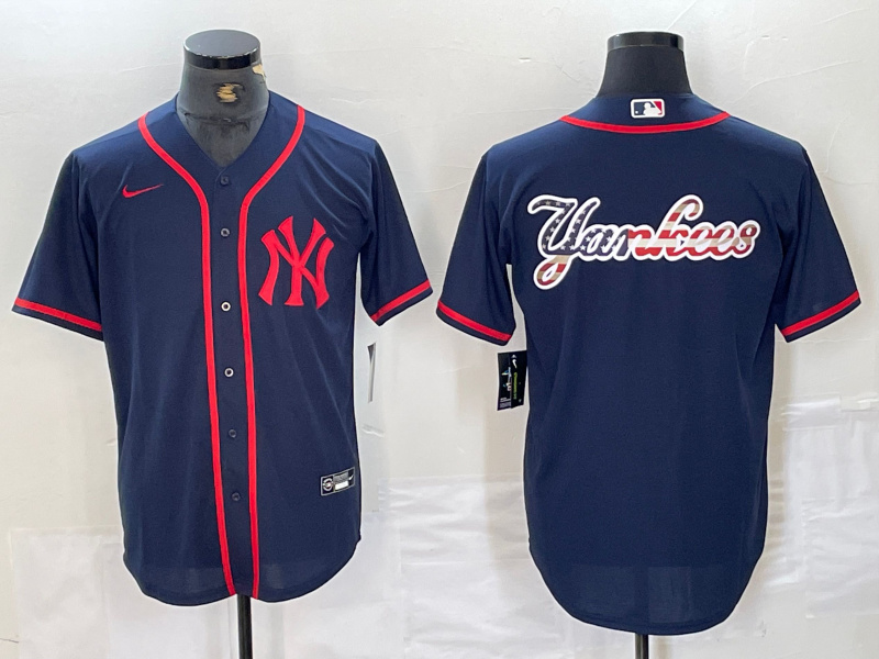 Men's New York Yankees Big LOGO Navy Cool Base Stitched Baseball Jersey 20 Men's New York Yankees Big LOGO Navy Cool Base Stitched Baseball Jersey 20