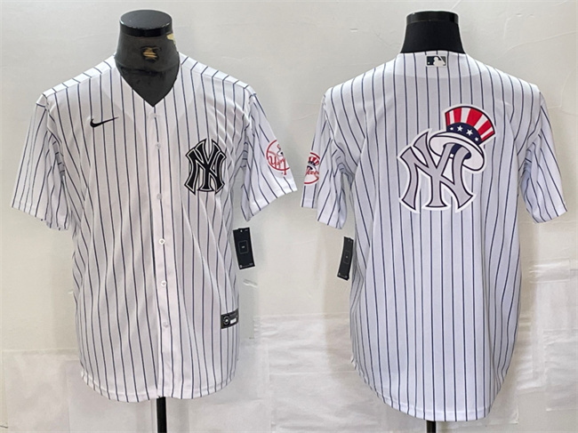 Men's New York Yankees White Team Big Logo Cool Base Stitched Baseball Jersey 3 Men's New York Yankees White Team Big Logo Cool Base Stitched Baseball Jersey 3