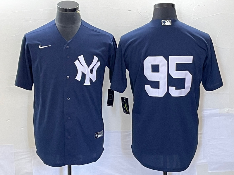 Men's New York Yankees #95 Oswaldo Cabrera Navy Stitched Jersey Men's New York Yankees #95 Oswaldo Cabrera Navy Stitched Jersey