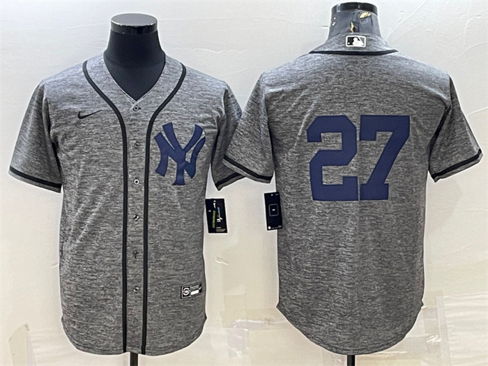 Men's New York Yankees #27 Giancarlo Stanton Grey Cool Base Stitched Jersey Men's New York Yankees #27 Giancarlo Stanton Grey Cool Base Stitched Jersey